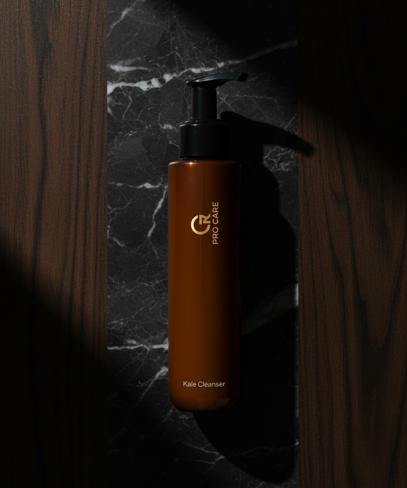 Kale Face Cleanser - vertical editorial