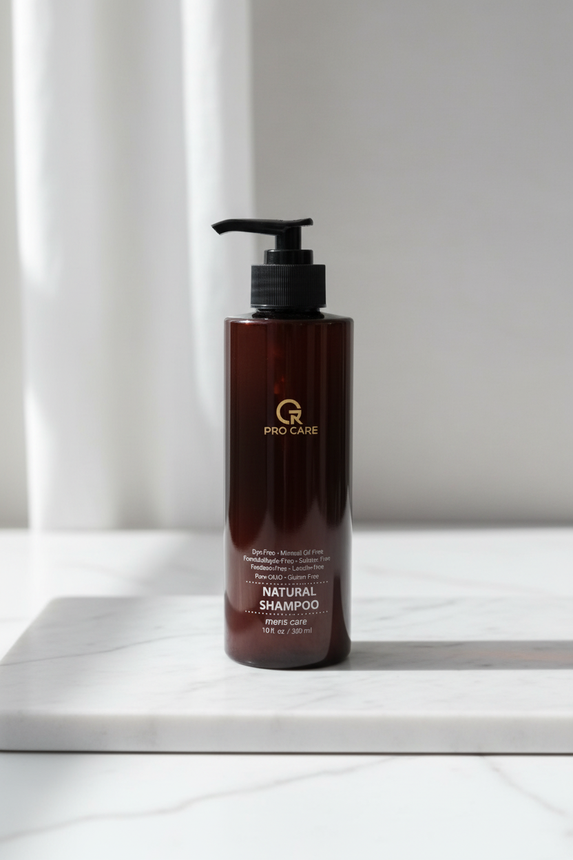 Men's Shampoo - white marble editorial