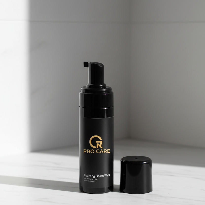 Foaming Beard Wash - white marble editorial