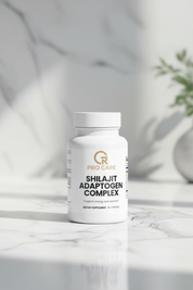 Shilajit Adaptogen Complex - white marble editorial