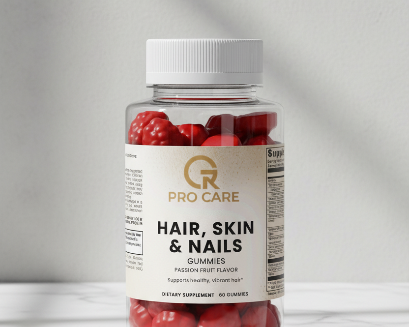Hair Skin Nails Gummies - white marble editorial