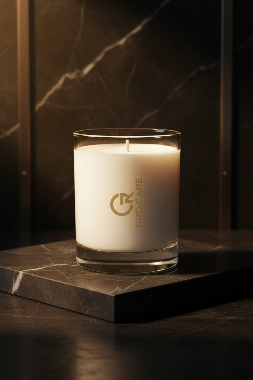 Scented Candle Lilac Driftwood - vertical editorial